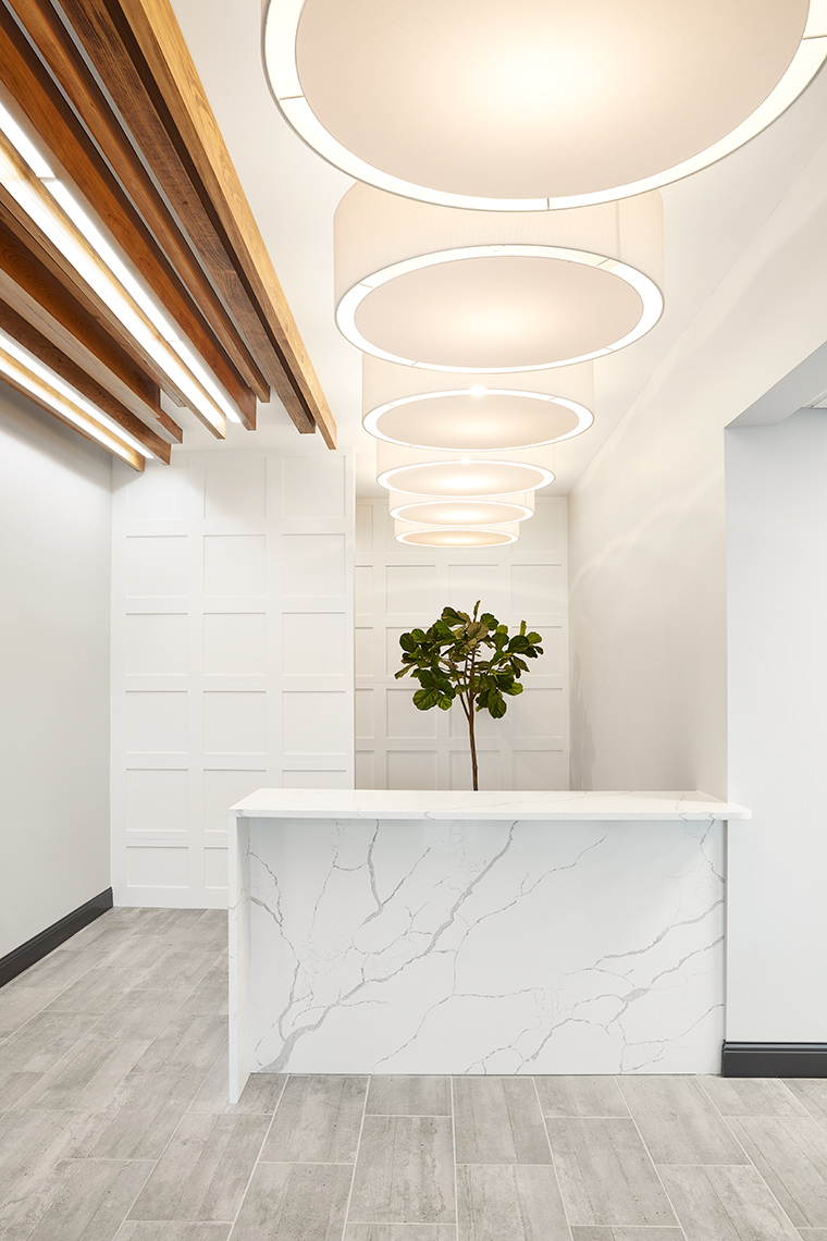 Favrstone granite countertop installed in a professional commercial entrance, adding a refined look in The Ozarks.